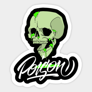 Skull Green Liquid Poisoned Sticker